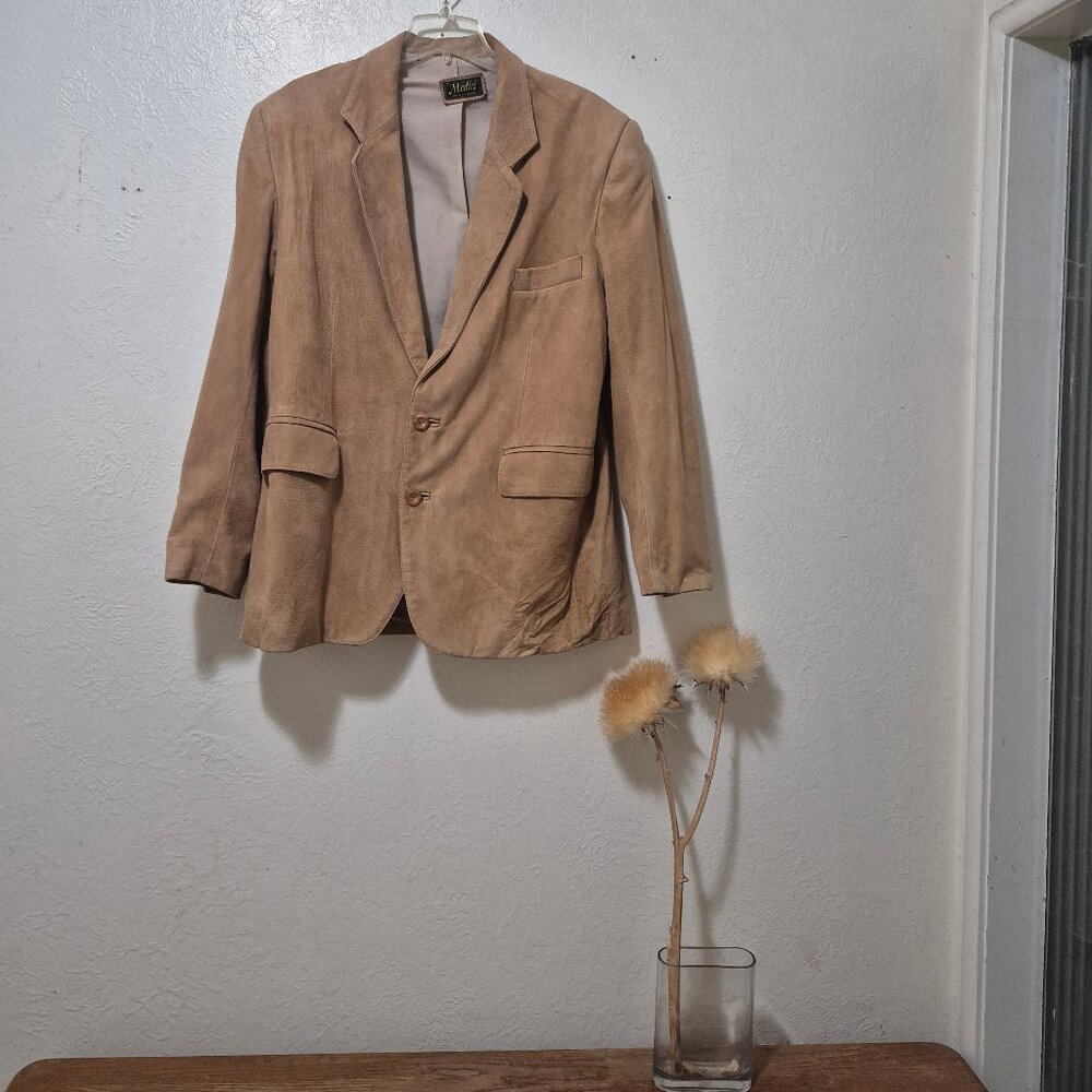 Vintage Suede Nubuck Single-breasted Blazer Sportscoat 42R